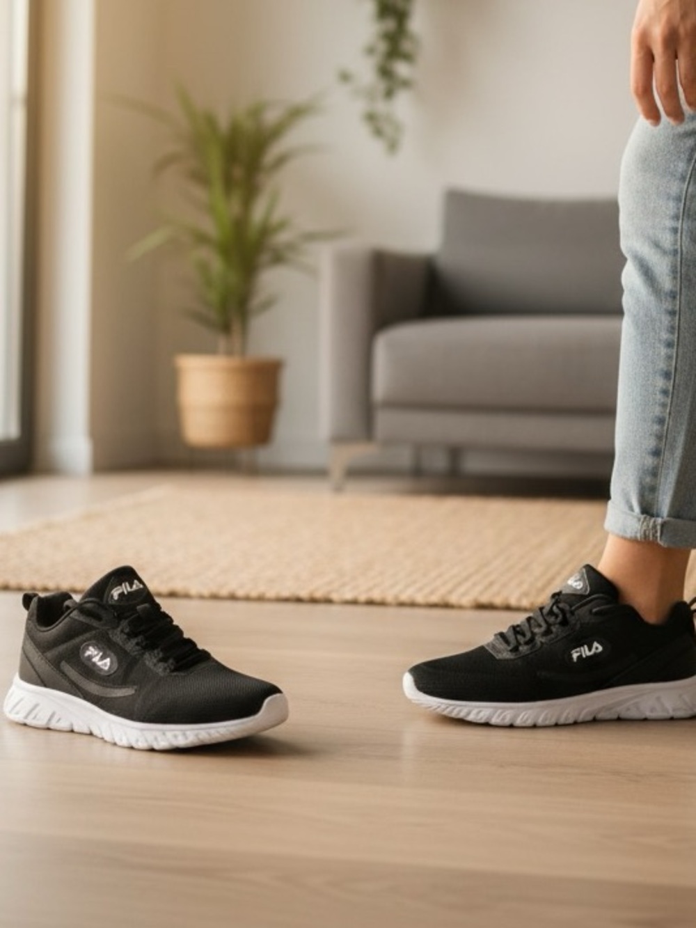 Fila Black and White Athletic Shoes